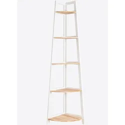 Eckregal HEINE HOME, weiß (weiß, natur), B:36cm H:170cm T:36cm, Holz, Regale