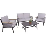 Garden Pleasure DENIA Lounge-Gruppe dunkelbraun-grau