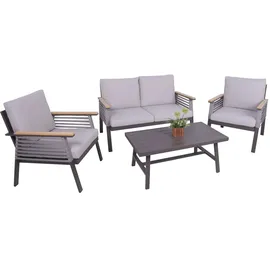 Garden Pleasure DENIA Lounge-Gruppe dunkelbraun-grau
