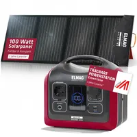 ELMAG Solargenerator-Set ENERGY 600 + SOLAR 100 600W, LiFEPO4 Akku, 595Wh, 100Wp Pv-panel