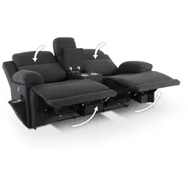 RABURG Kinosessel, 2er-Fernsehsessel, mit mechanischer Relaxfunktion, Webstoff, in Anthrazit, Raburg Snax,