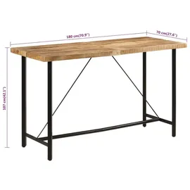 vidaXL Bartisch 180 x 70 x 107 cm Braun