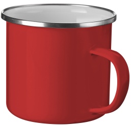 WESTMARK Emaille Tasse, 350 ml, Ideal für Outdoor-Aktivitäten wie Camping, Wanderungen, Picknick und vieles mehr, 1 Tasse, Farbe: Rot