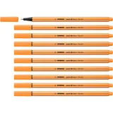 Stabilo - Fineliner - point 88-10er Pack - Neonfarbe, leuchtfarbenorange