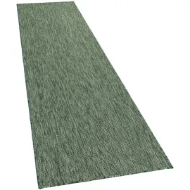 Paco Home Outdoor Teppich, Flachgewebe Einfarbig Modern Wetterfest für Terrasse Küche 80x150 cm, Grün,