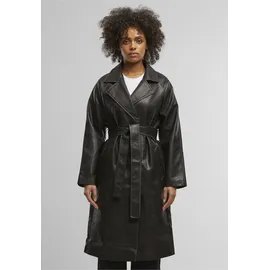 URBAN CLASSICS Vintage Leather Trenchcoat - schwarz,