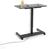 Yaasa höhenverstellbarer Schreibtisch elektrisch schmal, 91x51 cm, Schwarz - Kleiner höhenverstellbarer Stehpult,