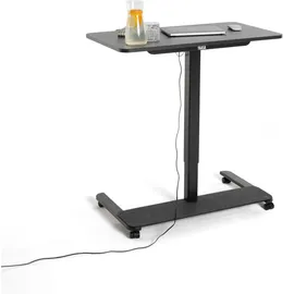 Yaasa höhenverstellbarer Schreibtisch elektrisch schmal, 91x51 cm, Schwarz - Kleiner höhenverstellbarer Stehpult,