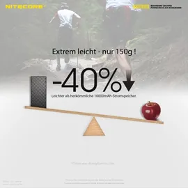 Nitecore NB10000 Externer Akku 10.000 mAh, Schwarz