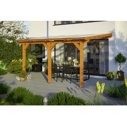 SKANHOLZ Terrassenüberdachung »Andria«, Breite: 434 cm, Dach: Polycarbonat (PC), eiche hell - braun