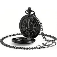 Ziyonix Herren Analog Quarz Taschenuhr, Arabisch Ziffern Quarz Taschenuhr, Vintage Deko, Taschenuhr mit Kette für Männer Frauen Vater Opa Geburtstag Jahrestag
