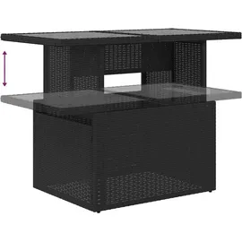 vidaXL Gartensofa-Set mit Kissen, schwarzes Polyrattan