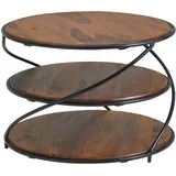 'massivart' Couchtisch rund Sheesham massiv lackiert 58 x 41 cm - RUNDA