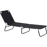 Outsunny Sonnenliege klappbar Gartenliege mit 5-Fach verstellbare Rückenlehne, wetterfeste Liegestuhl Campingliege, Gartenstuhl bis 120 kg belastbar, für Garten Urlaub Outdoor Strand Pool, Schwarz