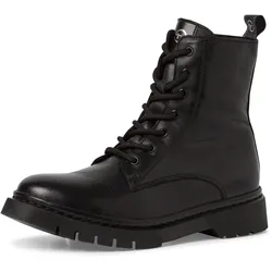 Schnürboots, Schnürstiefelette, Chunky Boots mit logobedruckter Anziehlasche, Gr. 36, schwarz, , 99422839-36