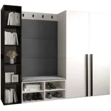 ABIKS MÖBEL Garderoben-Set MIRO Set 4, Garderobe mit gepolsterten Paneelen, Modern Design grau