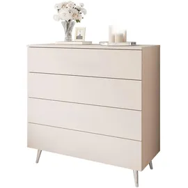 lookway Kommode Aura Kaschmir 95 x 90 x 40 cm 4-tlg. beige/silber