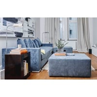 AMARIS Elements Sitzhocker 'Joe' Samthocker Pouf gepolstert, 100x70xH45cm, Die perfekte Ergänzung zu unseren Sofas. blau