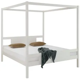 otto home Himmelbett KYOTO 147,6 x 200 cm Kiefer massiv weiß