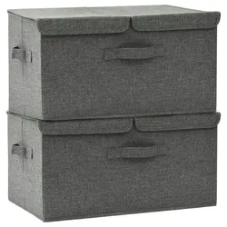 vidaXL Aufbewahrungsboxen 2 Stk. Stoff 50x30x25 cm Anthrazit