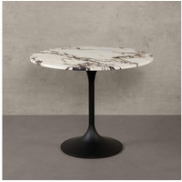 MAGNA Atelier Esstisch Tokio mit exklusiver Marmor Tischplatte, Küchentisch, Dining Table, seltener Naturstein, Unikat, 96x76cm weiß