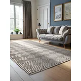 ELLE Decoration Design Teppich Tourmaline - Moderner Wohnzimmerteppich, Kurzflor, Geometrisches Muster, Weich, Glamourös, Glanz-Effekt für Wohnzimmer, Schlafzimmer, Flur - Weiß Grau, 160x235cm