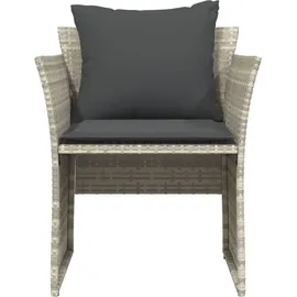 vidaXL Gartenstuhl mit Fußhocker 64 x 69 x 21 cm grau