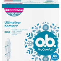 o.b. ProComfort Mini, Tampons für leichte bis mittlere Tage mit Dynamic Fit Technologie & SilkTouch Oberfläche, für ultimativen Komfort* & zuverlässigen Schutz (1 x 64 Stück)