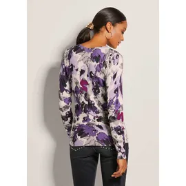 Madeleine Feinstrickpullover mit floralem Print Grau 40