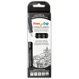 Pentel Pointliner Fineliner-Set schwarz, 1 Set