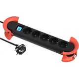 Bachmann Steckdosenleiste 5-fach 5 m Schwarz/Rot 1 St.