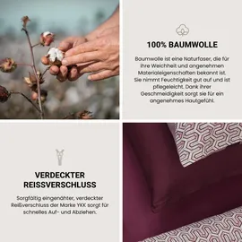 SCHIESSER Siena Gestreift Burgund 135 x 200 cm + 80 x 80 cm