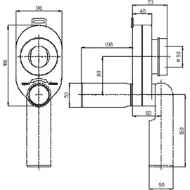 Bäder Boutique Urinal Anschlussgarnitur-Set-Absaugsiphon Ablauf- und Zulaufgarnitur