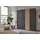 WIMEX Schwebetürenschrank Lüneburg 180 x 198 x 65 cm Schwarz