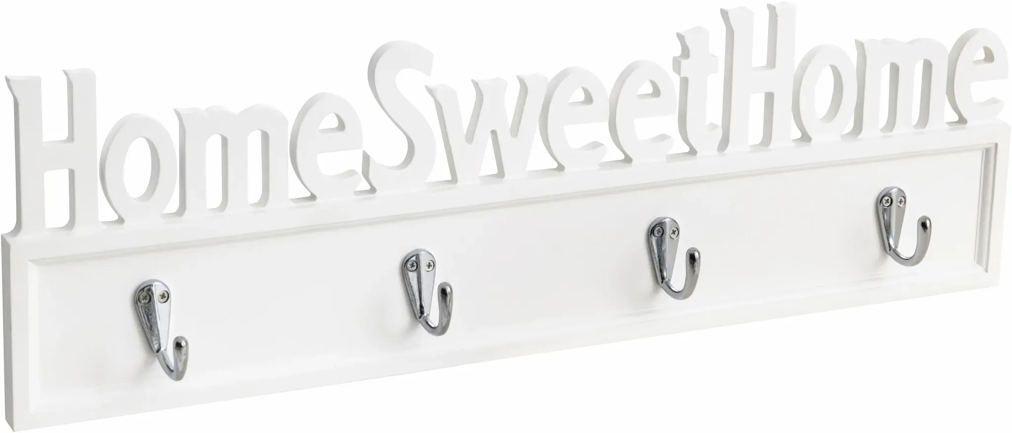 Hakenleiste HOME AFFAIRE "Home Sweet Home", weiß, B:53cm H:16cm T:4cm, Hakenleisten