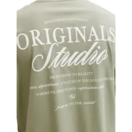 Jack & Jones PlusSize Jack & Jones Herren Rundhals T-Shirt JORNORREBRO TYPO TEE SS CREW NECK Relaxed Fit 12282898 Grüngrass Ss 26 6XL