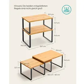 Songmics 2 SONGMICS Küchen-Organizer bambus, schwarz 29,7 x 19,5/18,5 x 15,8/13,7 cm