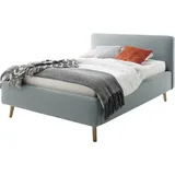 Meise Möbel meise.möbel Polsterbett Mattis 120 x 200 cm Stoff Blau Eisblau
