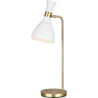 Elstead Lighting Joan Tischleuchte E27 Mattes Weiss, brüniertes Messing