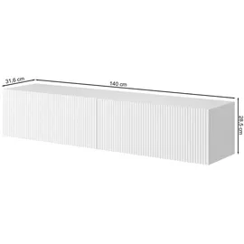 Selsey TV-Lowboard Veldio Weiß, mit gefräster Front, 140 cm breit - Weiß