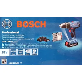 Bosch GSB 18V-21 Professional inkl. 2 x 2 Ah + L-Boxx 06019H1105