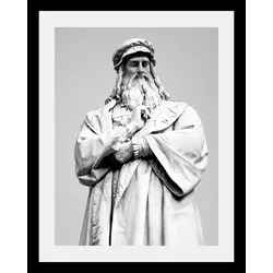 queence Bild »Denkmal«, Schwarz-Weiß-Historische Persönlichkeiten-Religion-Kunst-Gottes Bilder, HD Premium Poster-Druck inkl. Holzrahmen queence Farbe Rahmen: schwarz + Farbe Bild(er): schwarz