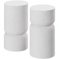 Tectake 2er Set Beistelltisch Chubby-Design, wetterfest, 28 x 54,5