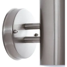 LINDBY Außenwandleuchte Edelstahl 36,5 cm inkl. Bewegungsmelder grau