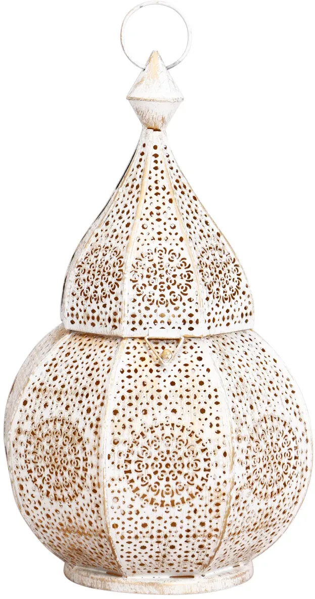 Orientalische Laterne Windlicht Anaram weiß