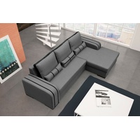 JVmoebel Ecksofa, Sofa Schlafsofa Designer Sofa mit Bettfunktion + Bettkasten grau|schwarz