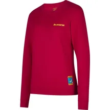 La Sportiva Climbing on the Moon Sweatshirt Fucsia/Giallo XS