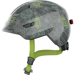 Kinderfahrradhelm ABUS "SMILEY 3.0 LED" Gr. S, grau (grau space), Helme, Kinder, S Kopfumfang: 45cm - 50cm