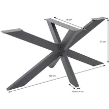 ML-Design Tischgestell Spider 78x71x120 cm, Anthrazit, Kreuzgestell Kreuz X-Design