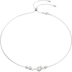 Collier SWAROVSKI "Schmuck Geschenk Constella Halskette, 5705626, 5729504", silber (metallfarben, kristallweiß, weiß), Halsketten, Damen, Metall-Perlen, L: 48cm, Metall, Perlen, mit Swarovski Zirkonia (synth.) - mit Swarovski Perle